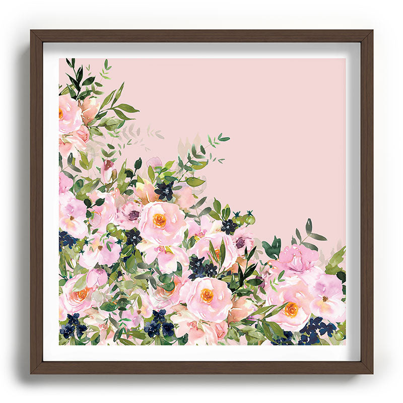 Boho, Vintage, Floral Watercolor, Pink Roses Framed Art Print Gallery Image 101
