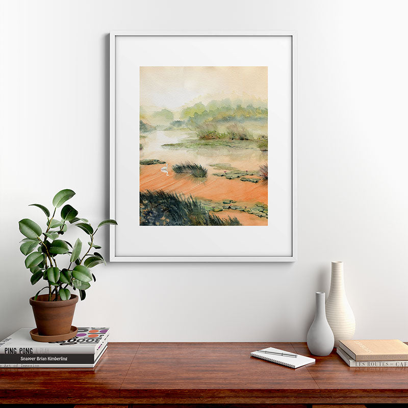 Egret On The Marsh Framed Art Print Gallery Image 39