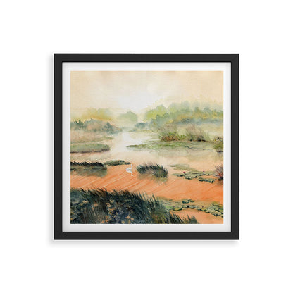 Egret On The Marsh Framed Art Print Gallery Image 7