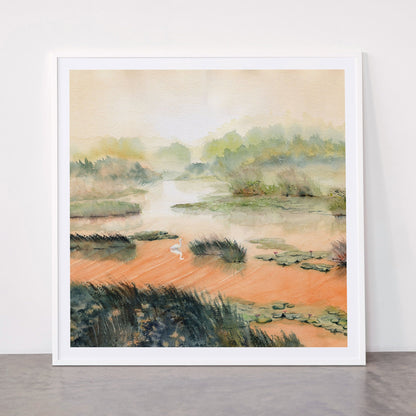 Egret On The Marsh Framed Art Print Gallery Image 43