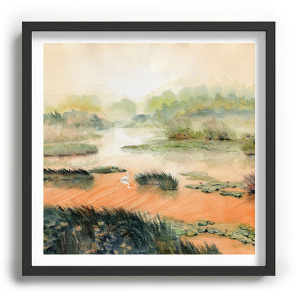 Egret On The Marsh Framed Art Print Gallery Image 93