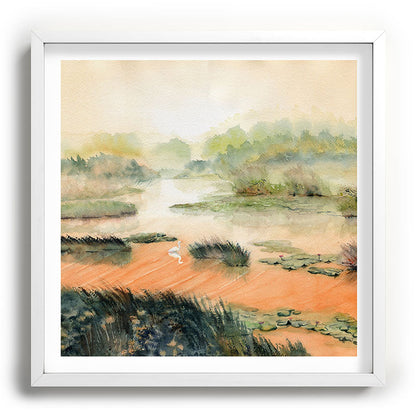 Egret On The Marsh Framed Art Print Gallery Image 118