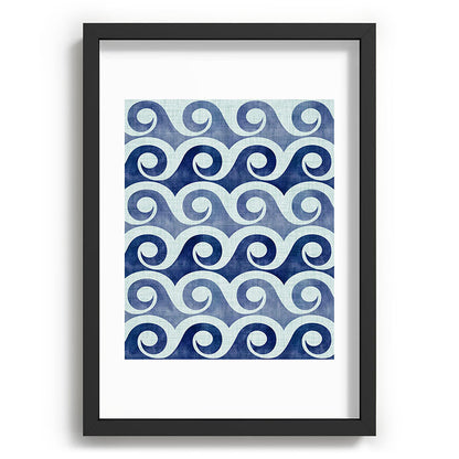 Indigo Geometric Beach Waves Framed Art Print Gallery Image 81