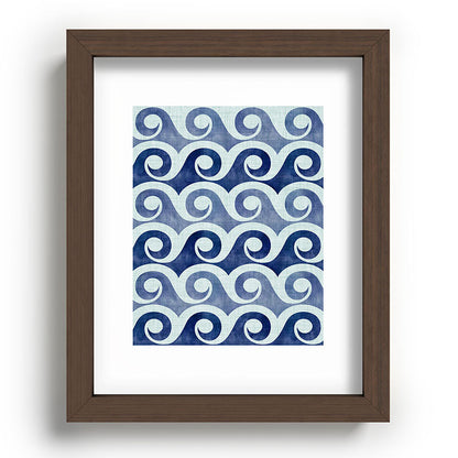 Indigo Geometric Beach Waves Framed Art Print Gallery Image 88
