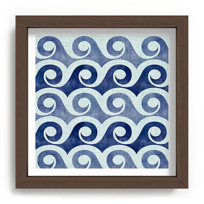 Indigo Geometric Beach Waves Framed Art Print Gallery Image 98