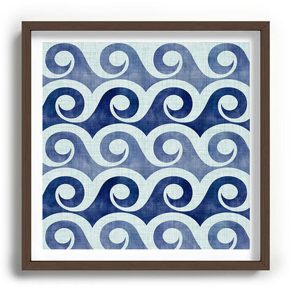 Indigo Geometric Beach Waves Framed Art Print Gallery Image 101