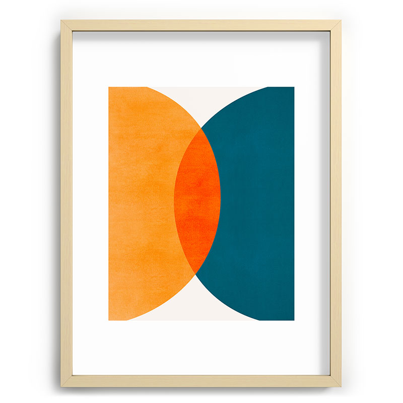 Mid Century Eclipse / Abstract Geometric Framed Art Print Gallery Image 100