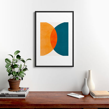Mid Century Eclipse / Abstract Geometric Framed Art Print Gallery Image 8