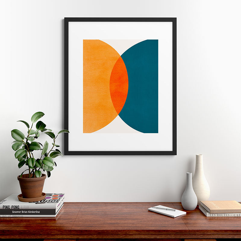 Mid Century Eclipse / Abstract Geometric Framed Art Print Gallery Image 48