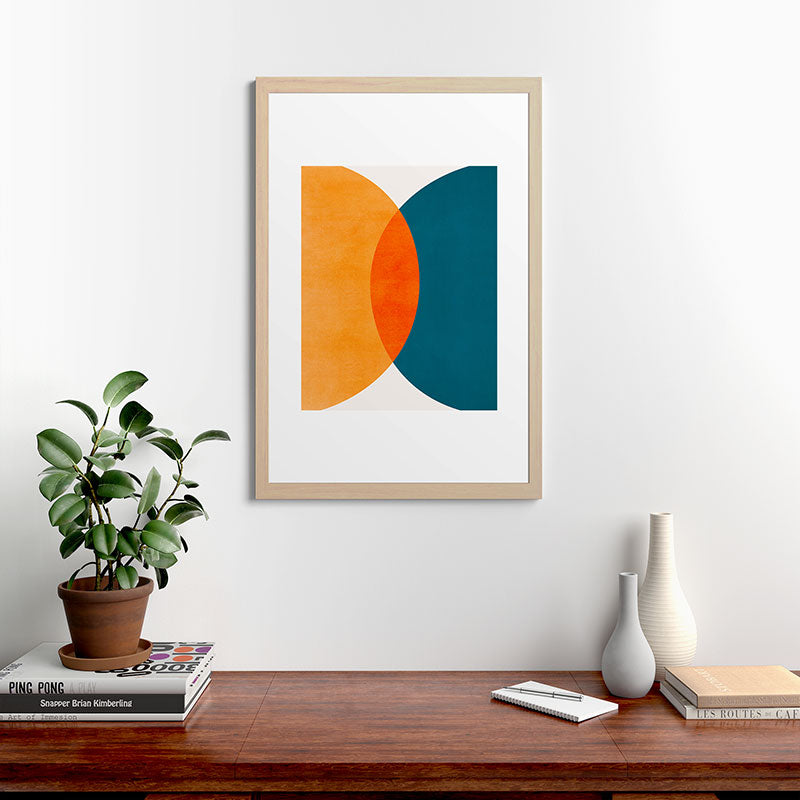 Mid Century Eclipse / Abstract Geometric Framed Art Print Gallery Image 65