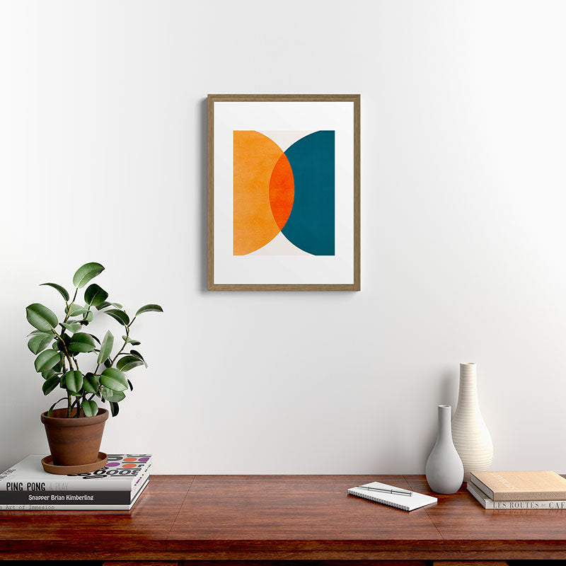Mid Century Eclipse / Abstract Geometric Framed Art Print Gallery Image 16