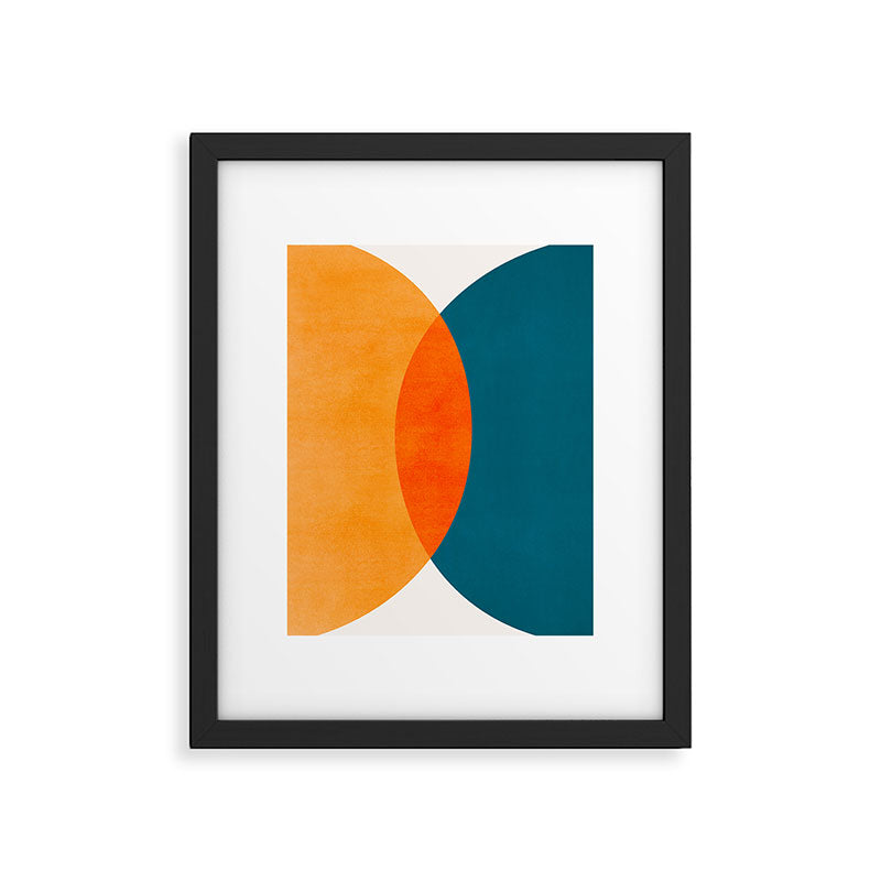 Mid Century Eclipse / Abstract Geometric Framed Art Print Gallery Image 5