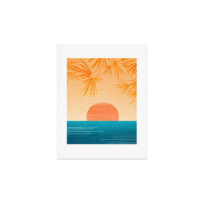 Orange Tropical Sunset Landscape 2 Art Print Gallery Image 4