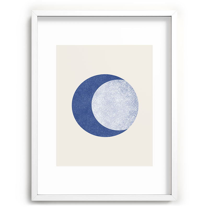 Moon Crescent - Blue Framed Art Print Gallery Image 107