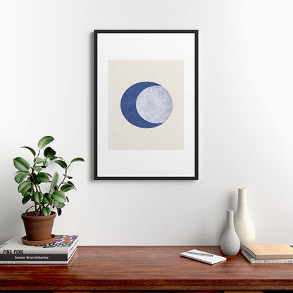 Moon Crescent - Blue Framed Art Print Gallery Image 8
