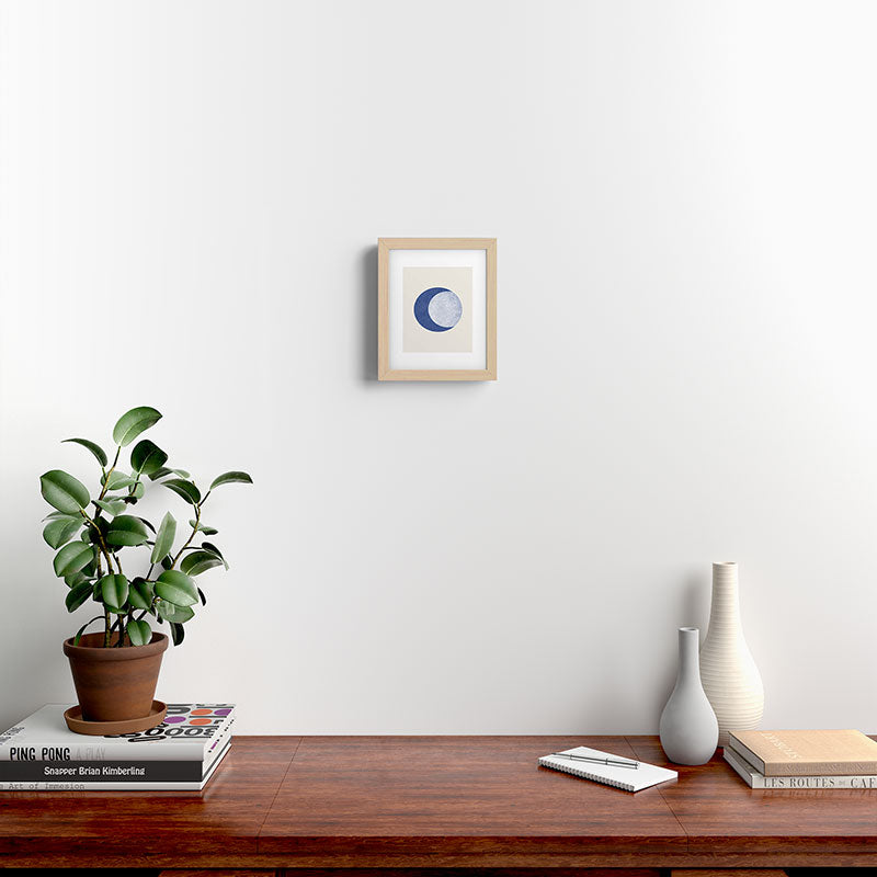 Moon Crescent - Blue Framed Art Print Gallery Image 20