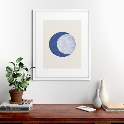 Moon Crescent - Blue Framed Art Print Gallery Image 76