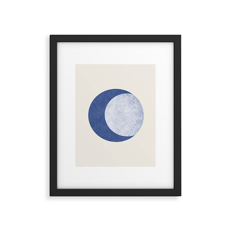 Moon Crescent - Blue Framed Art Print Gallery Image 1