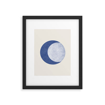 Moon Crescent - Blue Framed Art Print Gallery Image 1
