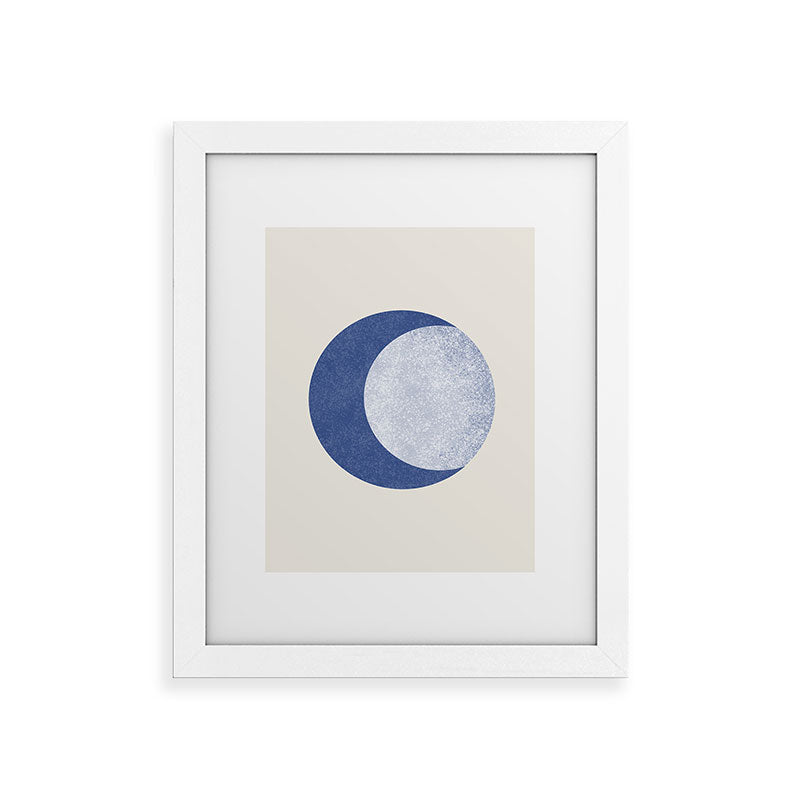 Moon Crescent - Blue Framed Art Print Gallery Image 75