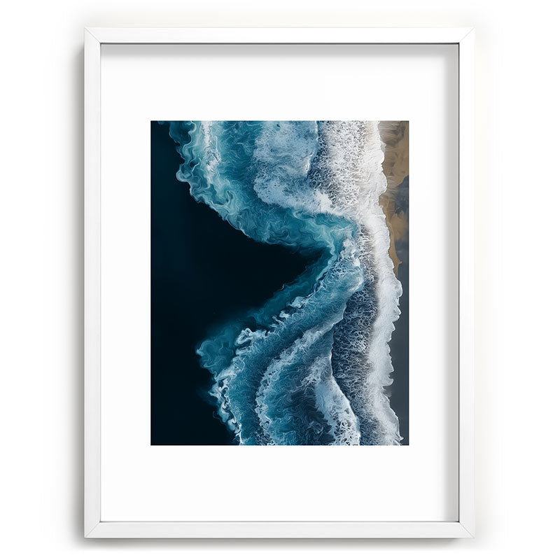 Aerial Ocean Waves - Coastal Wall Art Photography Framed Art Print Gallery Image 79