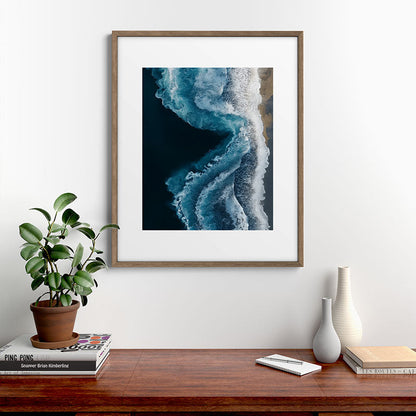 Aerial Ocean Waves - Coastal Wall Art Photography Framed Art Print Gallery Image 14