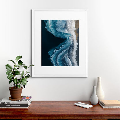 Aerial Ocean Waves - Coastal Wall Art Photography Framed Art Print Gallery Image 56