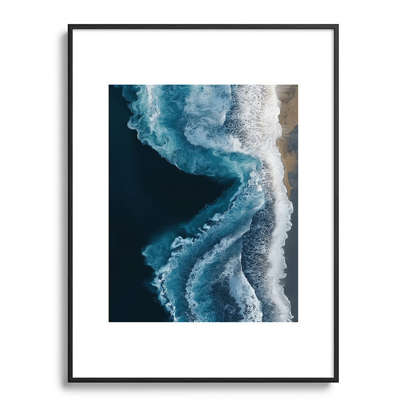 Aerial Ocean Waves - Coastal Wall Art Photography Framed Art Print Gallery Image 85