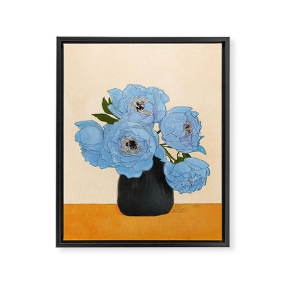 Bouquet Gift Blue Framed Canvas Print Gallery Image 2