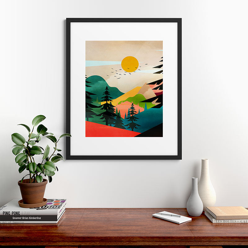 Colorful Morning in the Mountain Forest Framed Art Print Gallery Image 48
