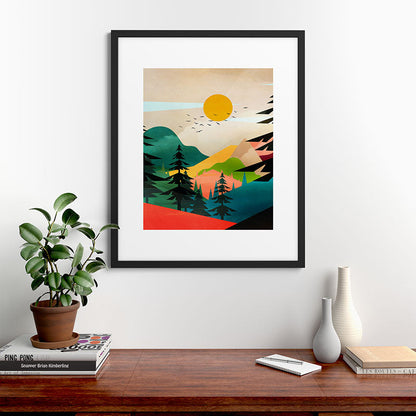 Colorful Morning in the Mountain Forest Framed Art Print Gallery Image 48