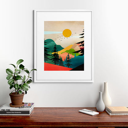 Colorful Morning in the Mountain Forest Framed Art Print Gallery Image 76