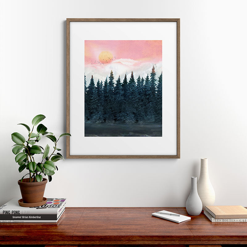 Forest Under the Sunset Framed Art Print Gallery Image 19