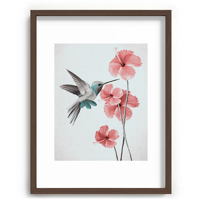 Hummingbird with Hibiscus Framed Art Print Gallery Image 66