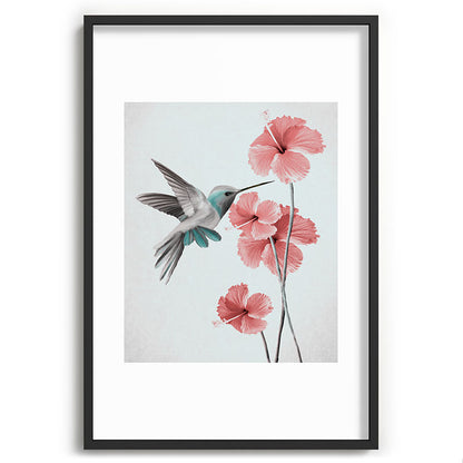 Hummingbird with Hibiscus Framed Art Print Gallery Image 62