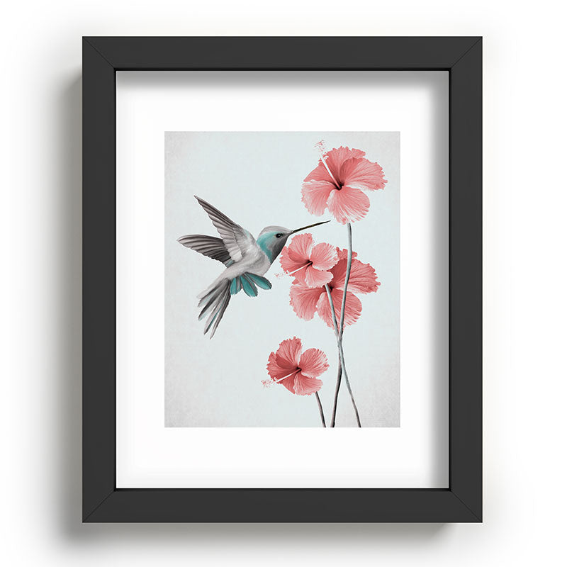Hummingbird with Hibiscus Framed Art Print Gallery Image 58