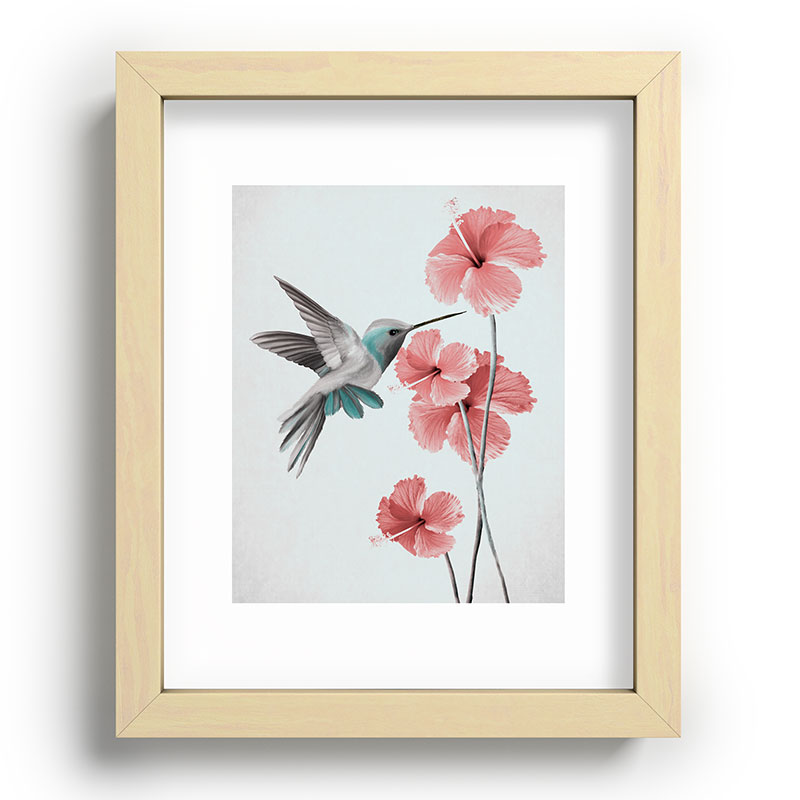 Hummingbird with Hibiscus Framed Art Print Gallery Image 69