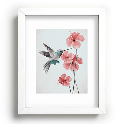 Hummingbird with Hibiscus Framed Art Print Gallery Image 76