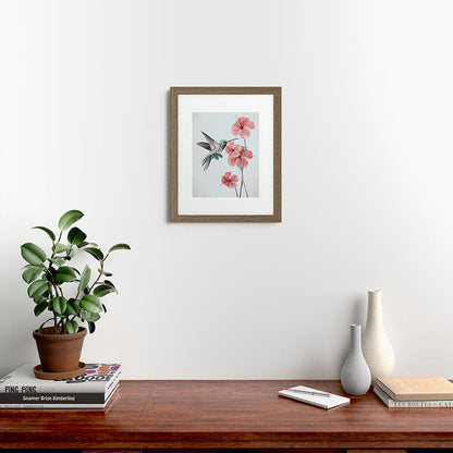 Hummingbird with Hibiscus Framed Art Print Gallery Image 39