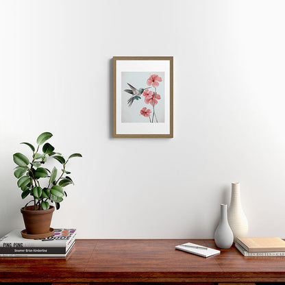 Hummingbird with Hibiscus Framed Art Print Gallery Image 10