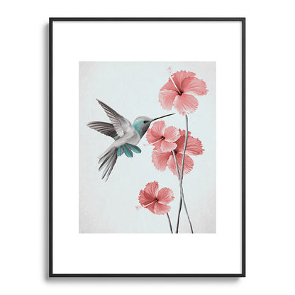 Hummingbird with Hibiscus Framed Art Print Gallery Image 84
