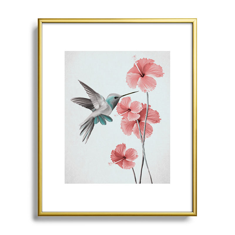Hummingbird with Hibiscus Framed Art Print Gallery Image 89