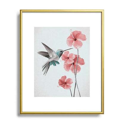 Hummingbird with Hibiscus Framed Art Print Gallery Image 89