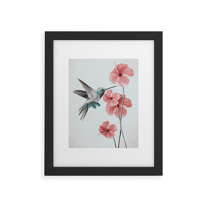 Hummingbird with Hibiscus Framed Art Print Gallery Image 33