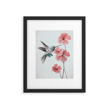 Hummingbird with Hibiscus Framed Art Print Gallery Image 5