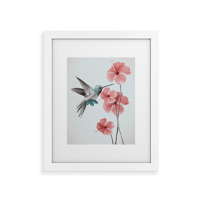 Hummingbird with Hibiscus Framed Art Print Gallery Image 53