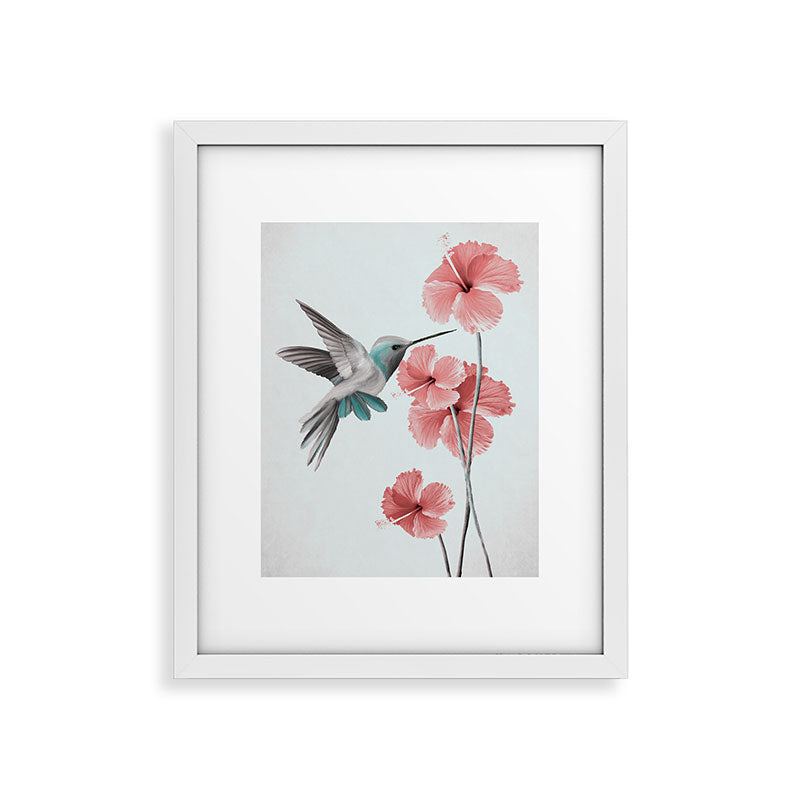 Hummingbird with Hibiscus Framed Art Print Gallery Image 26