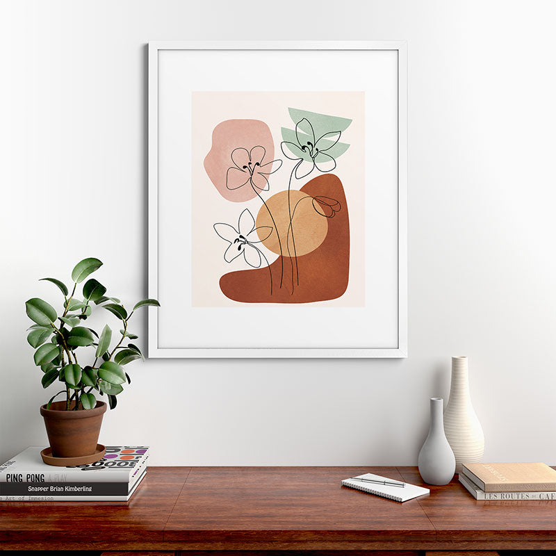 Minimal Abstract Flowers 04 Framed Art Print Gallery Image 56