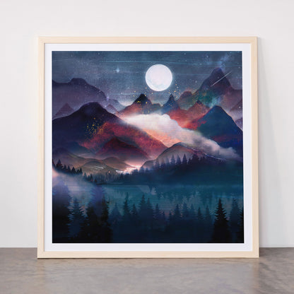 Mountain Lake Under the Stars Framed Art Print Gallery Image 77