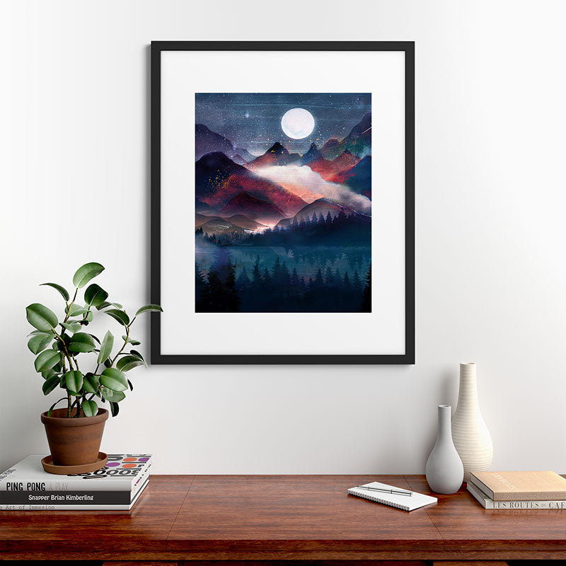Mountain Lake Under the Stars Framed Art Print Gallery Image 48